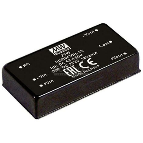 Convertisseur CC/CC Mean Well RDDW20H-15 Nbr. de sorties: 2 x 667 mA 20 W 1 pc(s) Q128402 (1/4)
