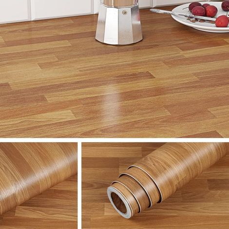 40CMx5M Papier Adhesif pour Meuble Bois Clair Lavable Papier Adhesif pour Meuble Cuisine Bois Credence Adhesive pour Cuisine Autocollant Meuble TV Plan de Travail Placards Etagères Armoire (1/5)