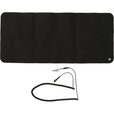 Tapis de mise à la terre noir grande taille, coussin de grounding pour thérapie des pieds des seniors, soulagement de l'anxiété (1/5)