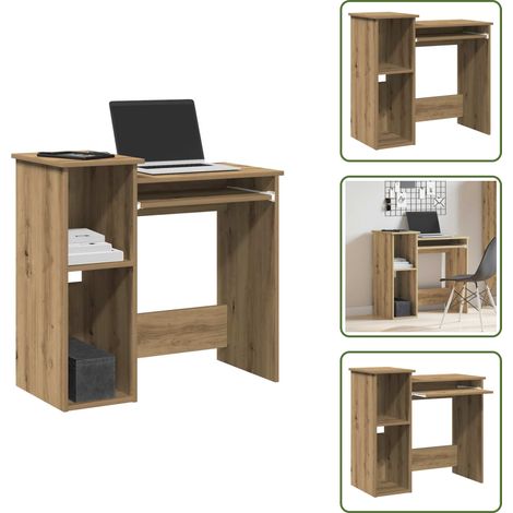 Schreibtisch mit Regal Artisan-Eiche 84x40x78cm Holzwerkstoff - Schreibtisch - Schreibtische - Bürotisch - Computertisch (1/5)