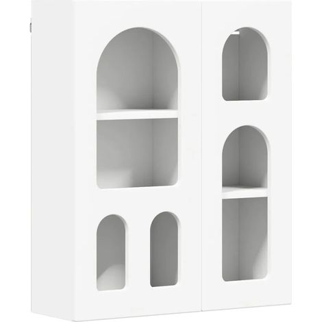 Armario de baño moderno de pared 59 x 20 x 71 cm elegante acabado en madera de ingeniería blanca 020054782 (1/5)