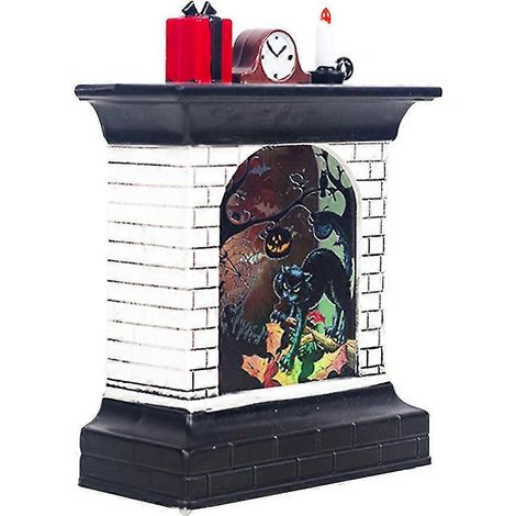 Design de cheminée ornement lumineux Led chat sorcière citrouille d'Halloween décor de fenêtre (1/5)