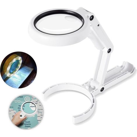 Handheld Magnifier, 3.5X 10X Table Magnifier with Foldable Stand (1/5)