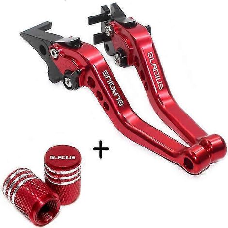 Für SFV650 GLADIUS 2009 2010 2011 2012 2013 2014 2015 - Hochwertiges Motorradzubehör - CNC-gefräster, verstellbarer Brems- und Kupplungshebel (1 Set - Rot)