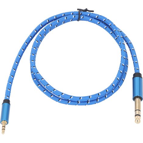 Câble stéréo 3,5 mm vers 6,35 mm, son bidirectionnel 1/4" vers 1/8" pour guitare, appareils home cinéma, amplificateurs d'enceintes, 1 mètre (3,3 pieds) (1/5)