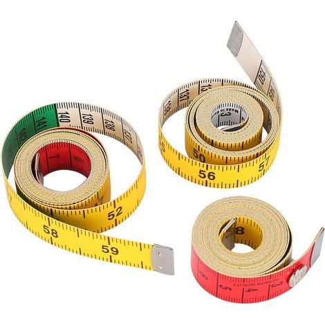 Lot de 3 mètres ruban souples pour la couture et la tailleur, avec double échelle et couleurs, pour mesurer le corps. (1/5)
