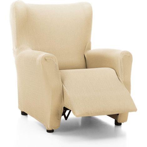 Housse de Fauteuil de Relaxation matelassée Ultra ajustée - Housse de Fauteuil de Relaxation Extensible en Couleur Beige - fabriquée en Espagne (1/5)