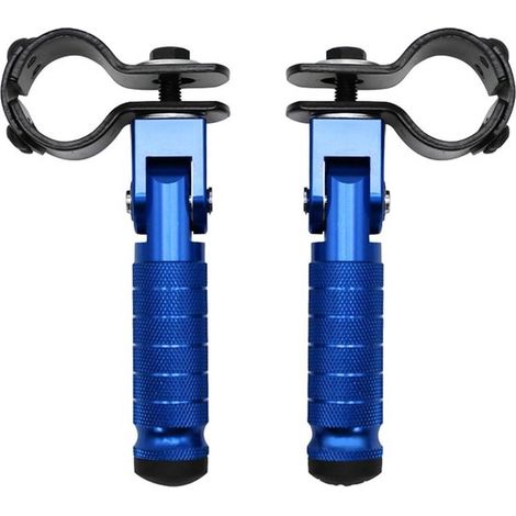 Pedane poggiapiedi per moto, telaio, pedali, guida sicura, cavalletto pieghevole, blu (1/5)