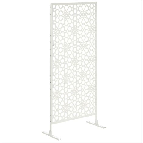 Clôture de jardin Brise-vue décoratif en acier blanc 3 panneaux (1/5)