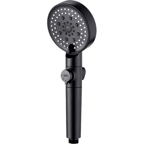 Pommeau de douche haute pression-5 modes de contrôle-Bouton pause-Joints anti-obstruction-Métal-Douchette-Convient pour la douche (1/5)