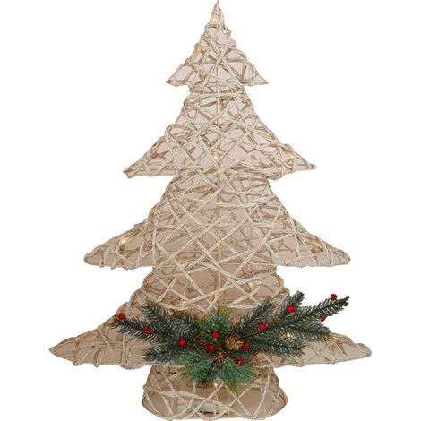 Mini Albero di Natale Decorativo H60 cm con Luce LED Bianco Caldo (1/3)