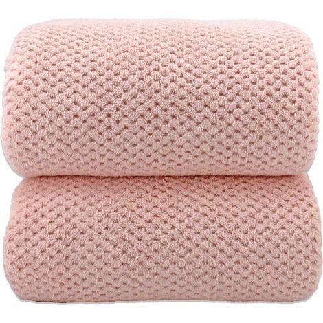 Grande serviette de bain adulte, serviette de bain de luxe extra large, microfibre ultra-douce et très absorbante, rose, 90175cm (1/5)