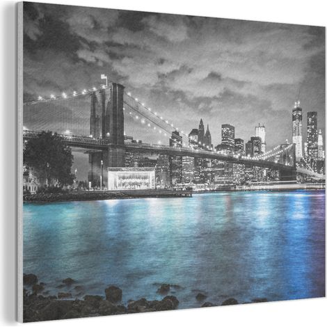 CUADRO ACÚSTICO Nueva York - Horizonte - Ciudad - Azul Absorbe el sonido 100x70