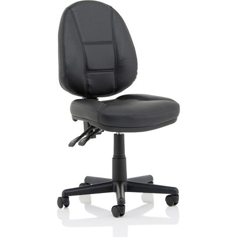 Permanent Contact Backrest Task Operator Chair Height Adjustable Arms Without Headrest - Black (1/5)