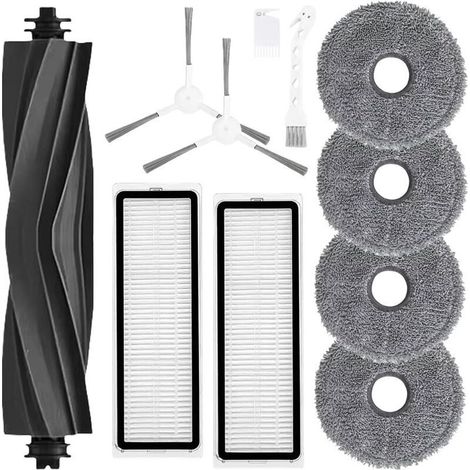 Kit d'Accessoires de Rechange Compatible Avec Dreame Bot L10 Prime/Pro - Aspirateur Robot, Brosse en Caoutchouc, Filtre HEPA, Brosse Latérale, Chiffon (1/4)