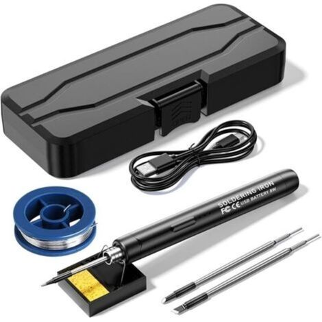 Kit de Fer à Souder sans Fil , Fer à Souder Rechargeable USB, Kit de Soudage 8W Avec Trois Embouts de Fer, Température Réglable, Fer à Souder électrique pour la réparation (1/5)