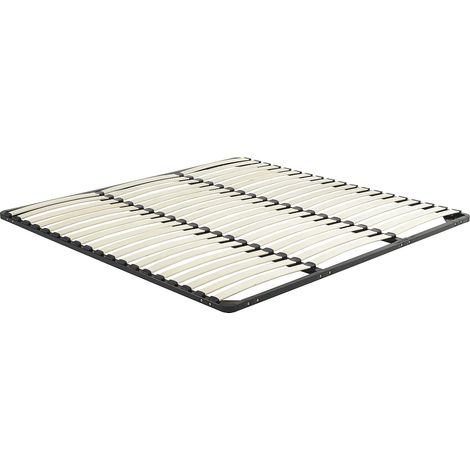 Sommier cadre à lattes 200 x 200 cm - 3x19 lattes - Sans pieds - Noir - KALISTA de YSMÉE