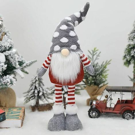 DéCorations De Noël PèRe Noël Gnom Tomte, 55/53.5cm PoupéE Ornement Santa Figurines SuéDoises, Cadeaux De Nains Scandinaves pour DéCoration De Maison De Vacances De Noël (Debout Gris)-Autre décoratio (1/5)