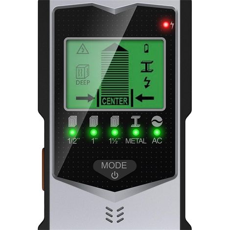 Détecteur de montants métallique 5-en-1, capteur intelligent sensible, écran LCD HD, alarme sonore pour centre et bord du bois et du métal (1/3)