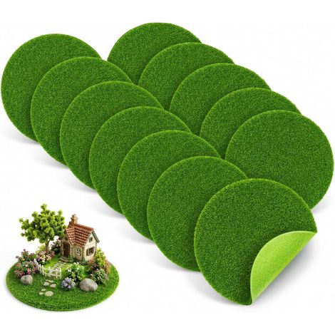 12 Pièces Gazon Artificiel Faux Gazon Pelouse Synthétique Exterieur Fausse Pelouse Synthétique, Fausse Herbe, Faux Artificielle Synthetique Exterieur pour DIY Décoration (Vert) (1/5)
