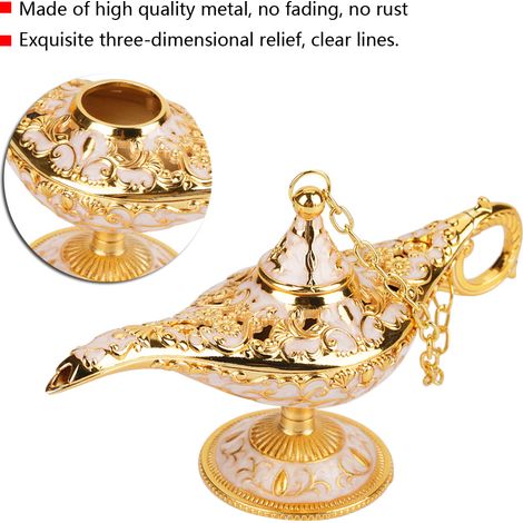 Lampe décorative creuse en métal sculpté, pot à souhaits, inspirée du génie magique d'Aladdin (3) (1/5)
