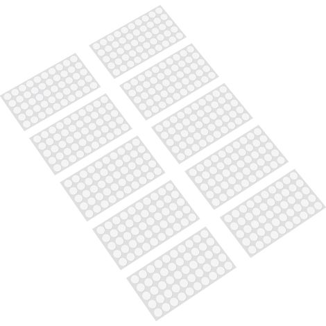 10 feuilles de patins antidérapants en silicone transparent pour plateaux de table en verre, protections pour meubles, pastilles adhésives 10 x 1 mm (1/5)