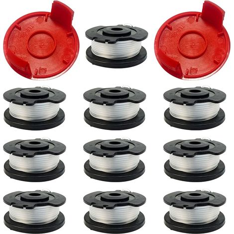 Bobine de Fil de Rechange pour Ein-hell GE-CT 18/28 Li et GE-CT 18/28 Li TC, 4.9M x 1.6mm Bobine de Fil de Rechange pour Débroussailleuse (10 Bobines + 2 Capuchon) (1/5)