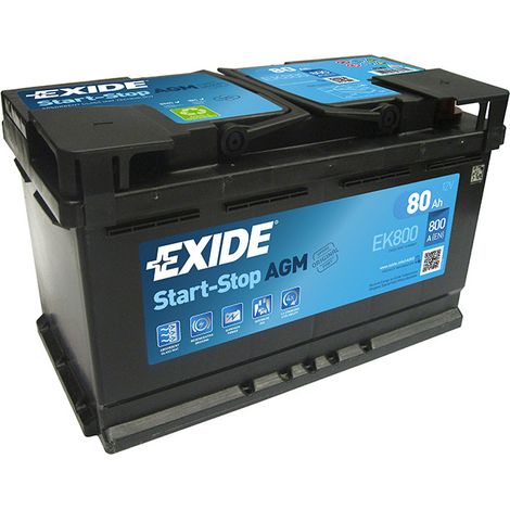 Batterie Exide AGM Start And Stop EK800 12V 80ah 800A L4D (1/4)