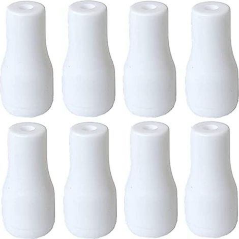 Ensemble de 8 accessoires pour rideaux, cordon de tirette d'horloge en plastique blanc et bois, accessoires pour pendentif en bois (1/5)