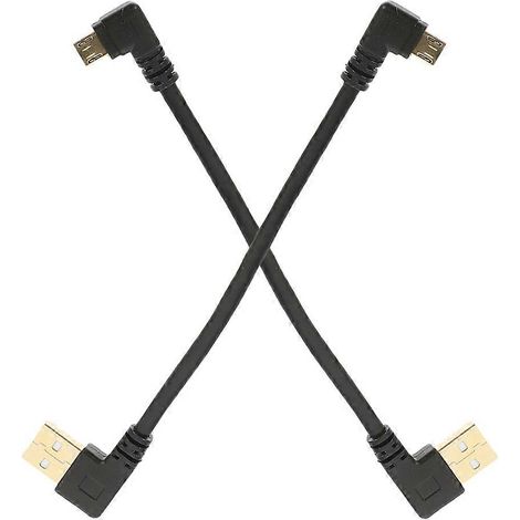 Câble micro USB coudé à angle droit, compatible avec la charge de téléphone (lot de 2). (1/5)