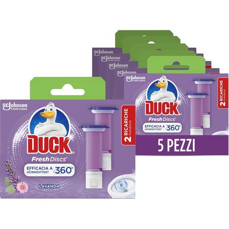 Duck Fresh Discs - Dischi Gel Igienizzanti WC, Fragranza Lavanda- Formato Scorta da 10 Ricariche e 60 Dischetti (1/5)