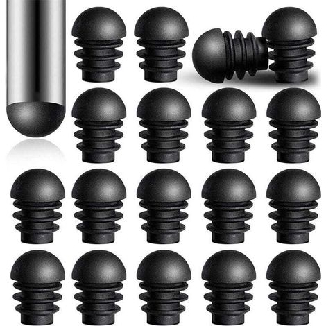 24 pezzi di tappi terminali rotondi con inserti per tubi in plastica da 16 mm di diametro esterno, tappi terminali per gambe di sedie, protezioni per tappi in plastica per tubi (1/4)