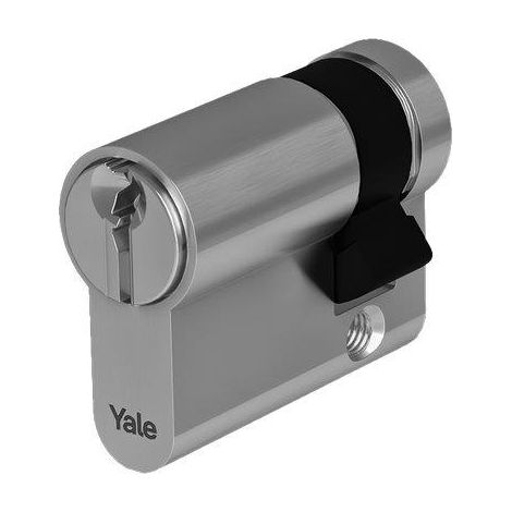 MEZZO CILINDRO SAGOMATO Y500 YALE  OTTONE NICHELATO CHIAVI 3 CAMMA DIN MM 40 30+10