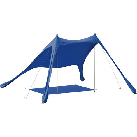 UV-Schutz 50+ Strandzelt für 2-4 Personen, inklusive Matte und Schaufel, aus Lycra und Aluminium, 200 x 208 x 200 cm, blau