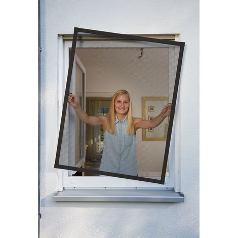 Schellenberg Insektenschutzfenster PLUS, Alu Rahmen, Fiberglas, zum Einhängen, mit Bürstendichtung (1/4)