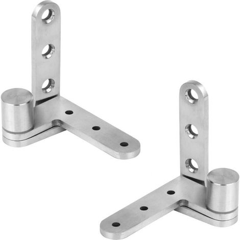 Lot de 2 charnières de porte pivotantes en acier inoxydable, 1 x gauche, 1 x droite