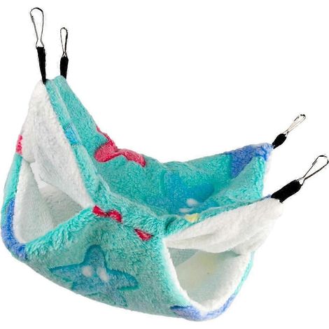 Hamac pour hamster, litière double couche douce, nid douillet pour petits animaux de compagnie comme les écureuils et les furets-Green Star