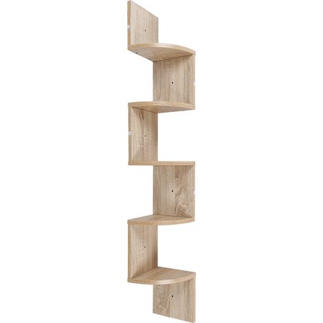 Étagère d'angle en MDF 20x20x120 cm – Charge maximale 15 kg – Fixation murale incluse – Design moderne et élégant – Dazhom