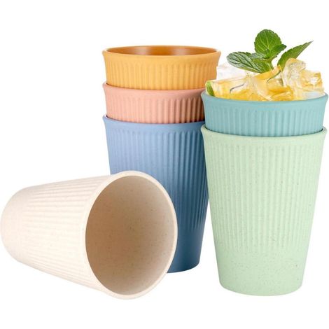 Hejo 6er Set Trinkbecher Plastik Kinderbecher Kaffeetassen PP Campingbecher (1/5)
