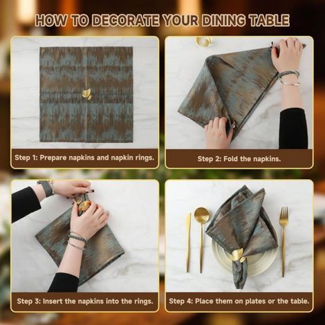 12 Pièces Anneaux à Serviettes en Métal Forme de Feuille pour Décoration de Table Élégante Automne Pâques Mariages Fêtes (1/4)