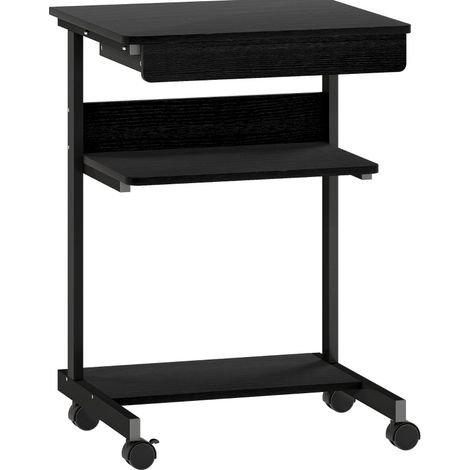 Rollschreibtisch mit Schublade und Ablagen, 56 x 51 cm, Schwarz, MODENUIT (1/5)