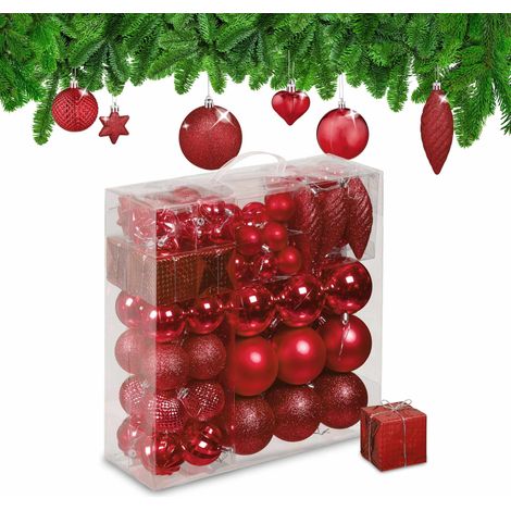 Bolas de árbol de Navidad en juego de 110 piezas.
