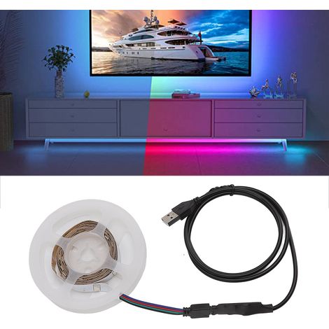 Bande LED basse tension 5050 RGB, adaptée aux éclairages de course, aux éclairages défilants, à l'ambiance de bureau, 5V, bande lumineuse de 5 mètres. (1/5)