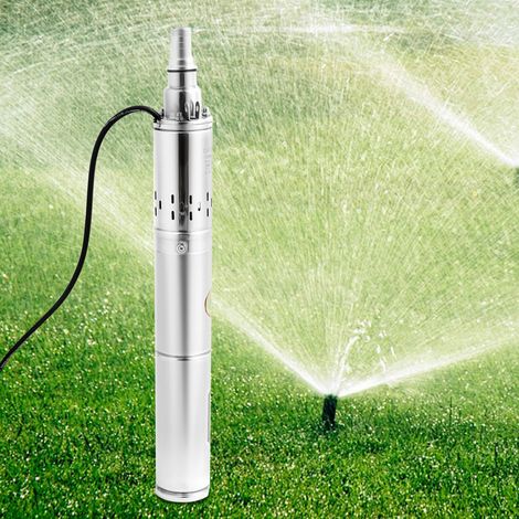 Pompe puits profond DC24V - 0,37kW - 0,5HP - Débit 2m³/h - Hauteur 65m - immersion max 40m - Inox - Pour irrigation, maison