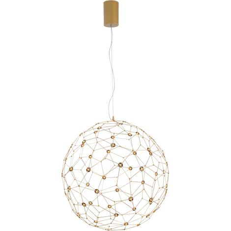 Merano Abilene Plafonnier Suspension Sphérique 60cm Métal Doré LED 21.6W 2520Lm 3000K