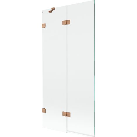 Mexen Lunar mampara de bañera de 2 hojas izquierda 90 x 150 cm, transparente, cobre cepillado - 897-090-100-65-00-L (1/5)