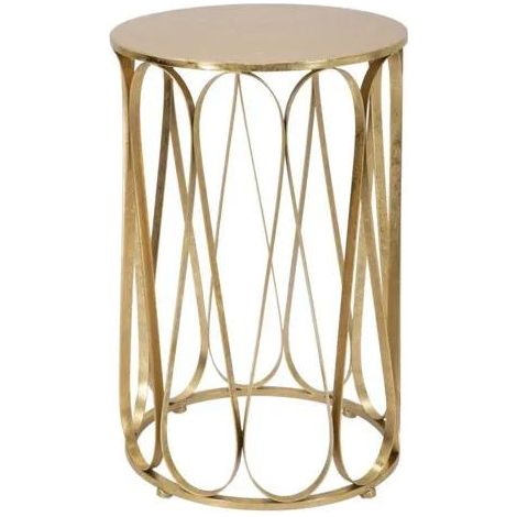 Mesa auxiliar mauro ferretti metal dorado 37 cm diámetro