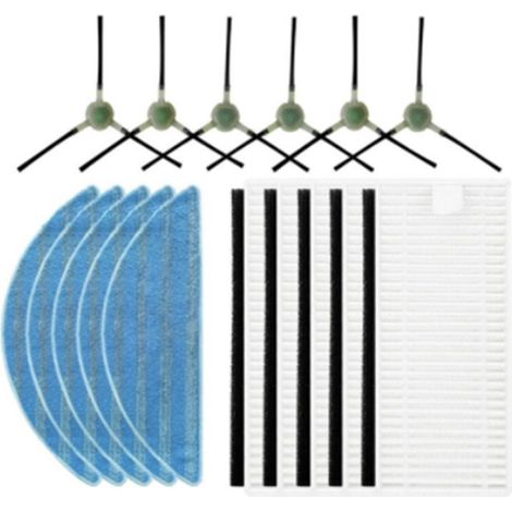Filiyano-Lingettes lavables de rechange pour aspirateur robot M200, M201, M501, M520 et T700 filtre HEPA et brosse latérale inclus. (1/5)