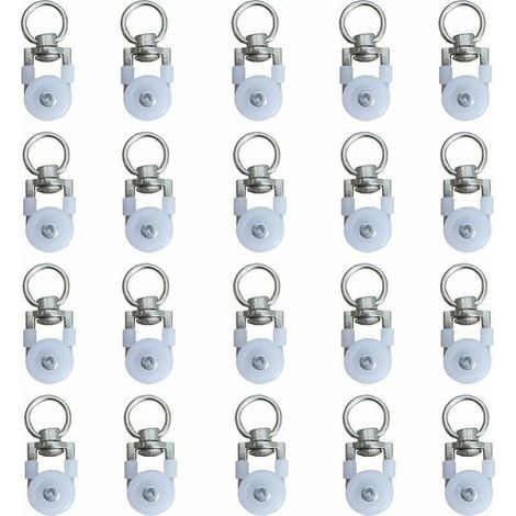 20pcs Rouleaux de Rail de Rideaux,Rouleaux de Rail,Rouleaux de Tringle à Rideaux GlissièRes,Poulie Silencieuse,Rail de Rideaux FenêTre Double Rail Rouleau,pour Rails de Rideau de Windows (1/5)