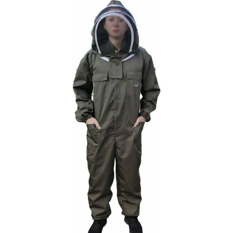 Apcultthops, vêtements de protection Vêtements de protection Combinaison Veste de tuyau de tuyau Caicher, Équipement de protection de l'apicole de coton à manches longues, XL (1/4)